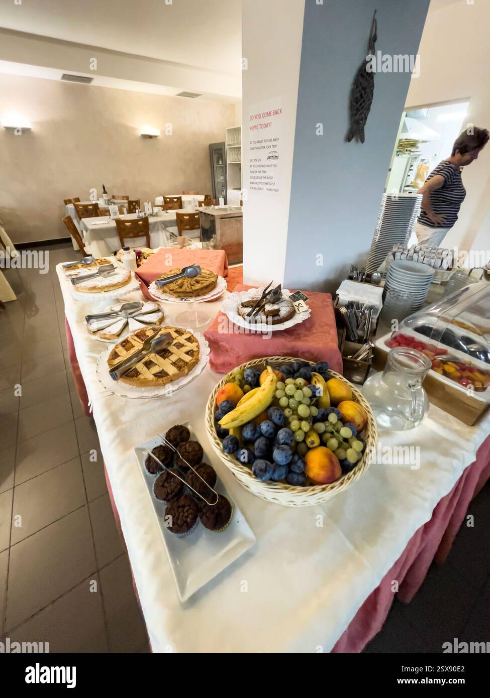 Buffet breakfast at the fabulous Hotel Morotti, Misano Adriatico, Italy. 2024 iPhone roadtrip - Smartphone Captured Stock Image