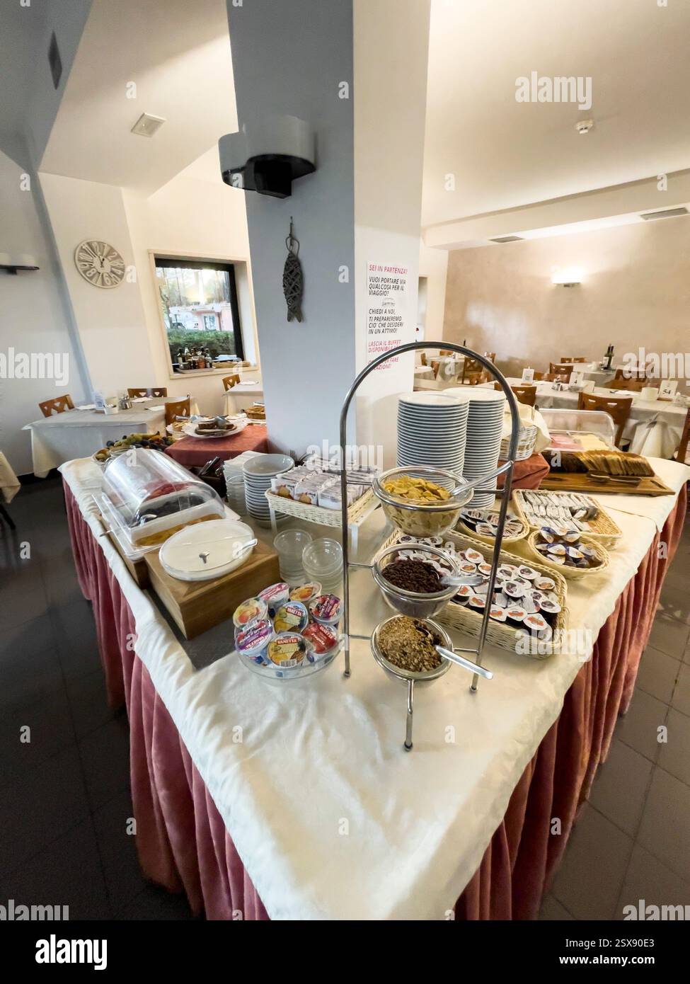 Buffet breakfast at the fabulous Hotel Morotti, Misano Adriatico, Italy. 2024 iPhone roadtrip - Smartphone Captured Stock Image