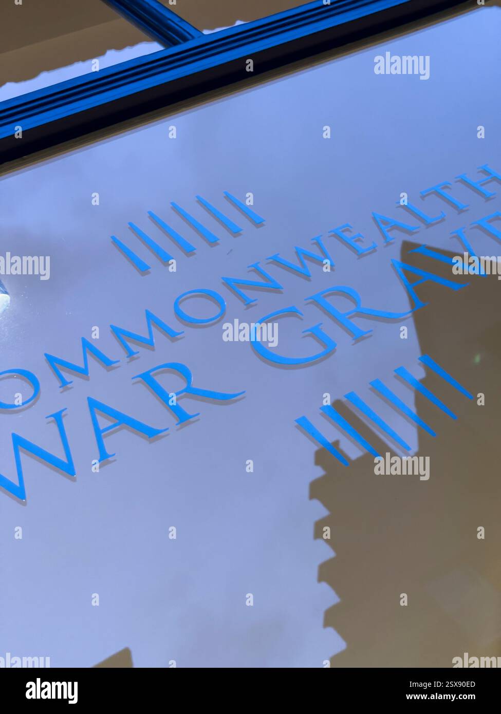 Commomnwealth War Graves office and shop near to the Menin Gate, Ypres, Belgium - Smartphone Captured Stock Image