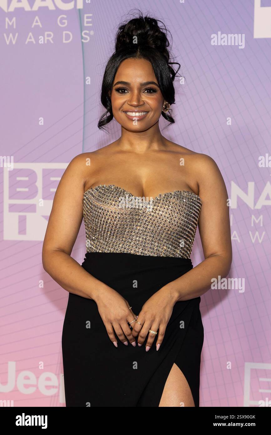 Pasadena, USA. 22nd Feb, 2025. Kyla Pratt attends the arrivals of the “56th  NAACP Image Awards” at the Pasadena Civic Auditorium in Pasadena, CA on  February 22, 2025. (Photo by Corine Solberg/Sipa, image size:866x1390