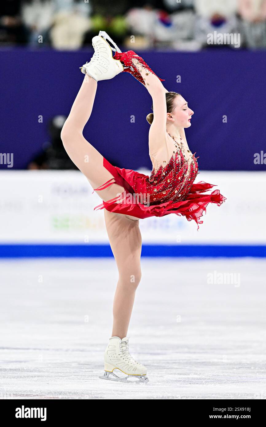 Sarah EVERHARDT (USA), during Women Free Skating, at the ISU Four Continents Figure Skating