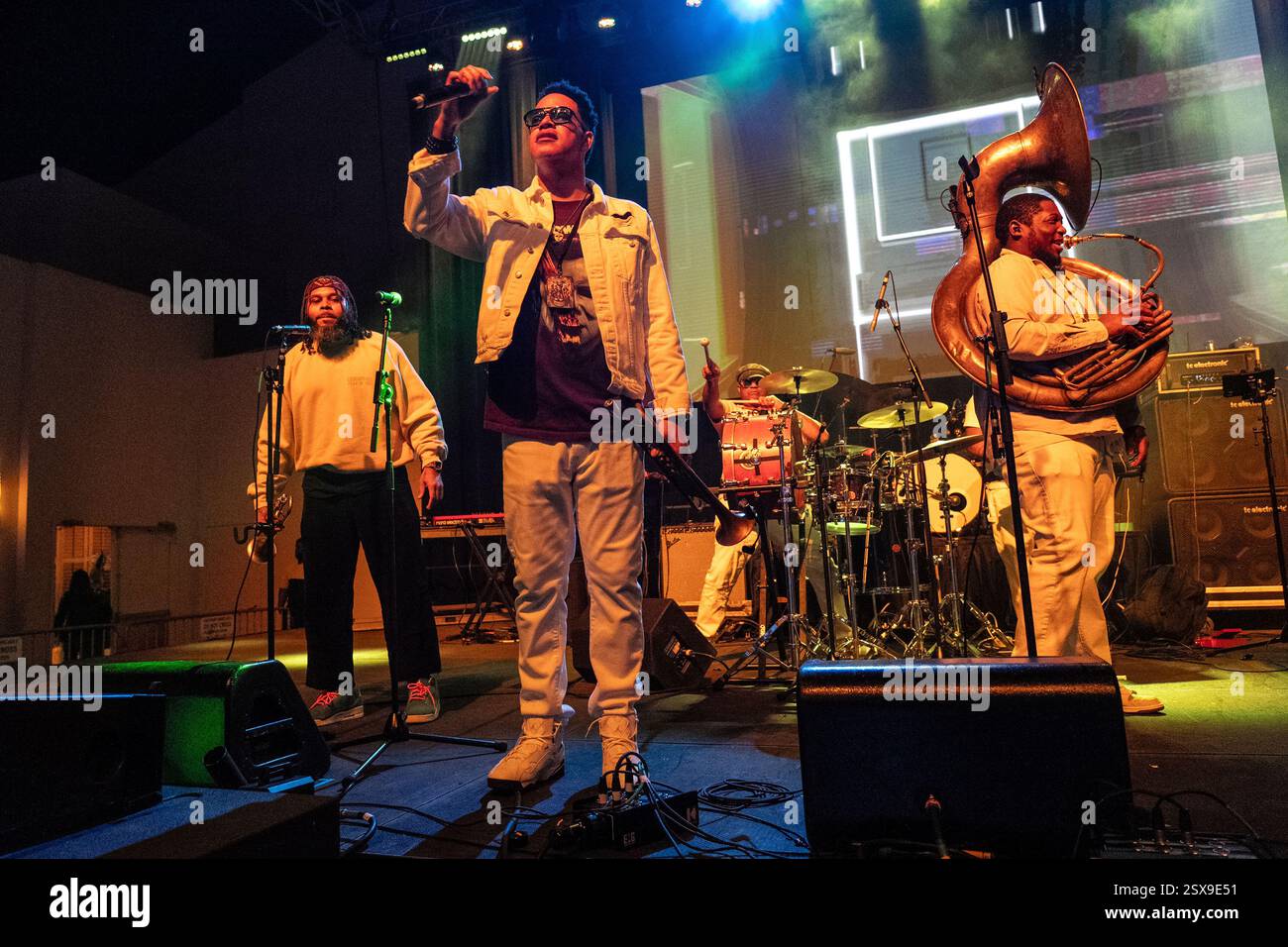 Marcus Hubbard of The Soul Rebels performs during Shorty Gras on Saturday, Feb. 22, 2025, in New