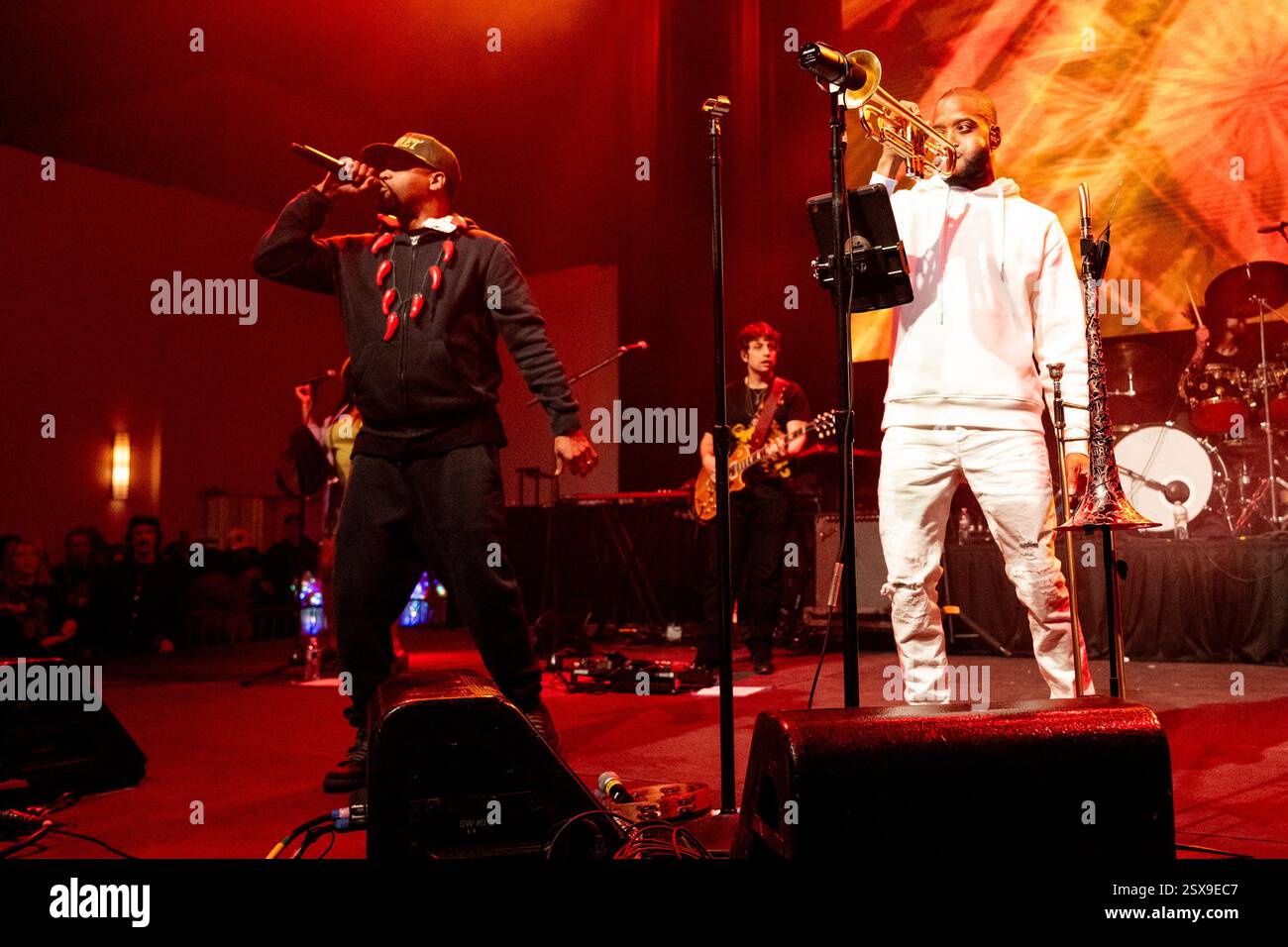 Juvenile, left, performs with Trombone Shorty of Trombone Shorty & Orleans Avenue during Shorty