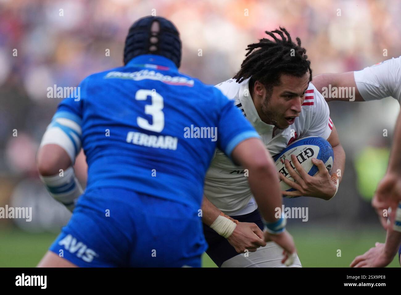 France's Mickael Guillard in action, during the Six Nations rugby union ...
