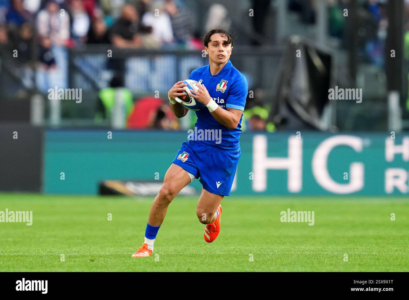 Rome, Italy. 23rd Feb, 2025. Ange Capuozzo of Italy during the Guinness ...
