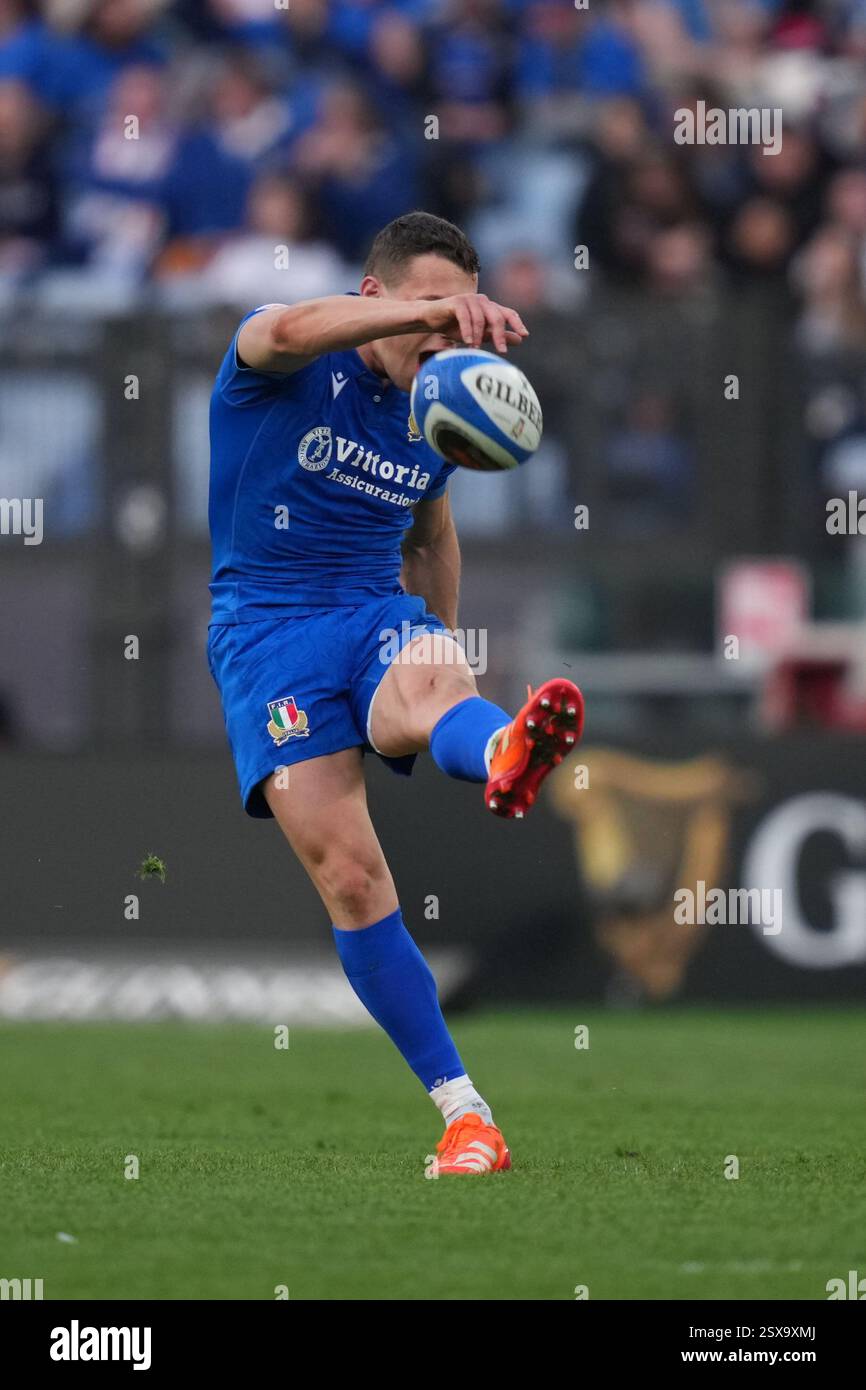 Italy's Paolo Garbisi during the Six Nations rugby union match between ...