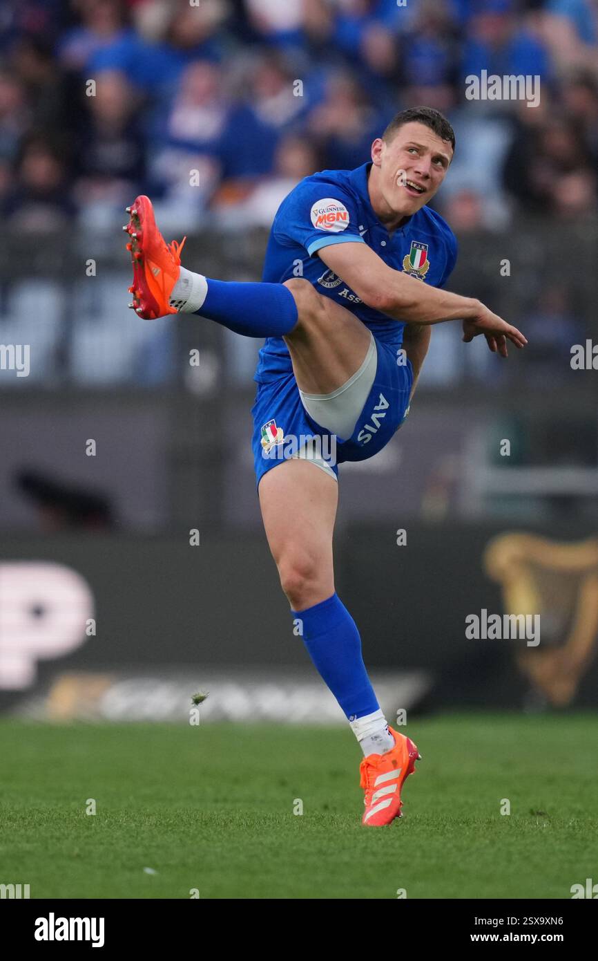 Italy's Paolo Garbisi during the Six Nations rugby union match between ...