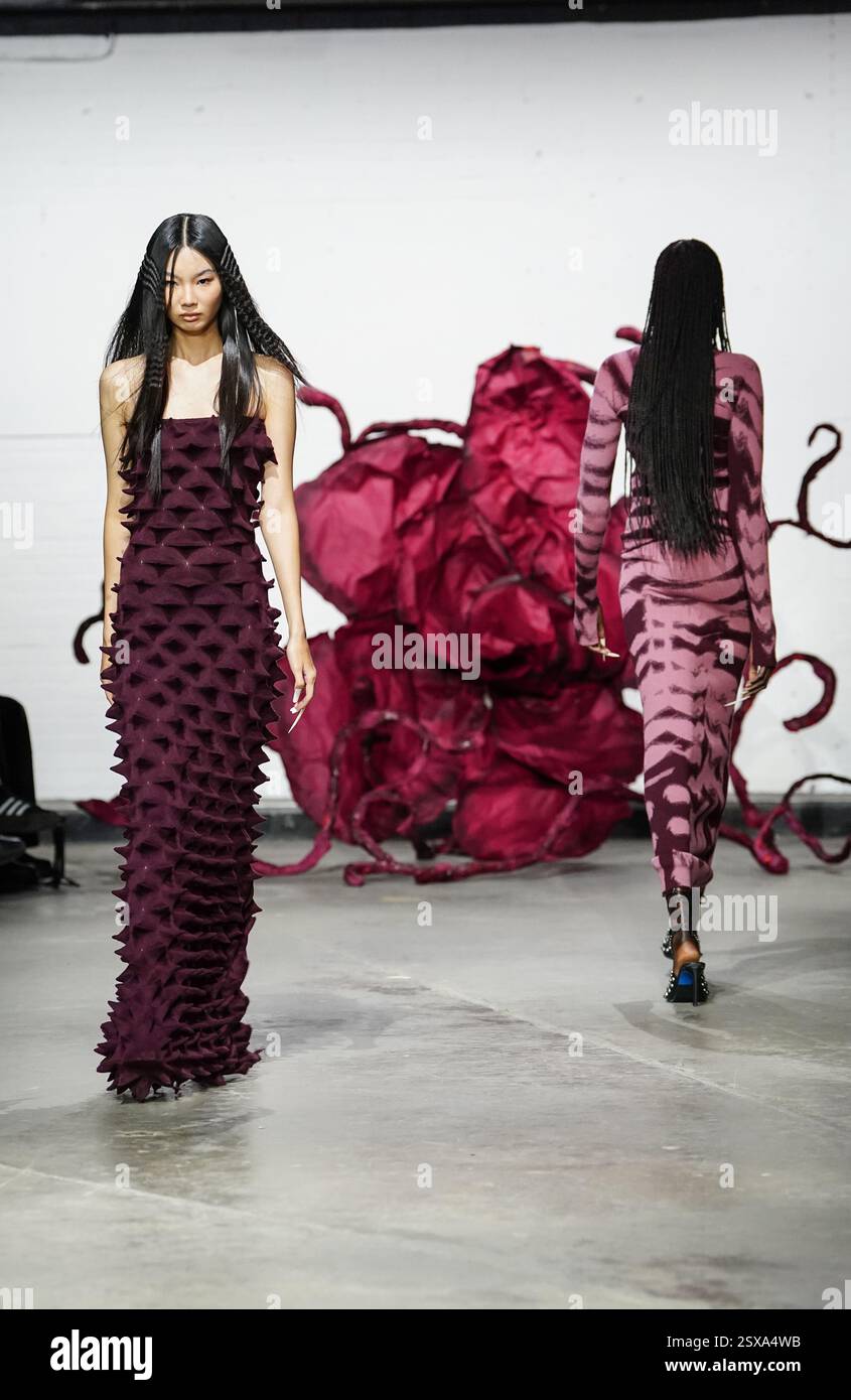 Models on the catwalk during the Chet Lo show at Newgen, central London ...