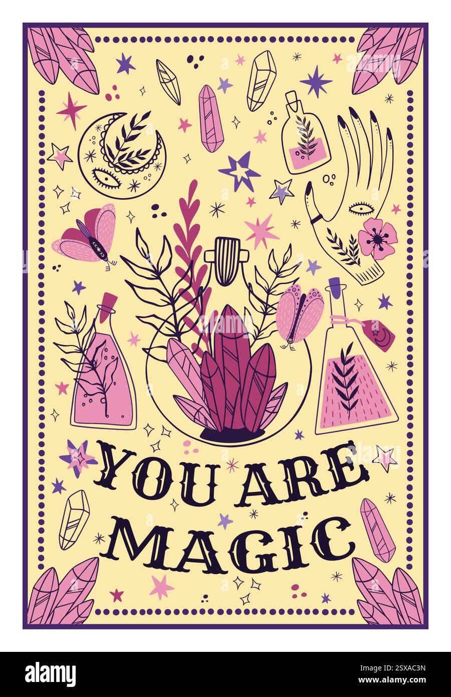 Boho good vibe. Magic line isolated elements. Bohemian mysterious ...