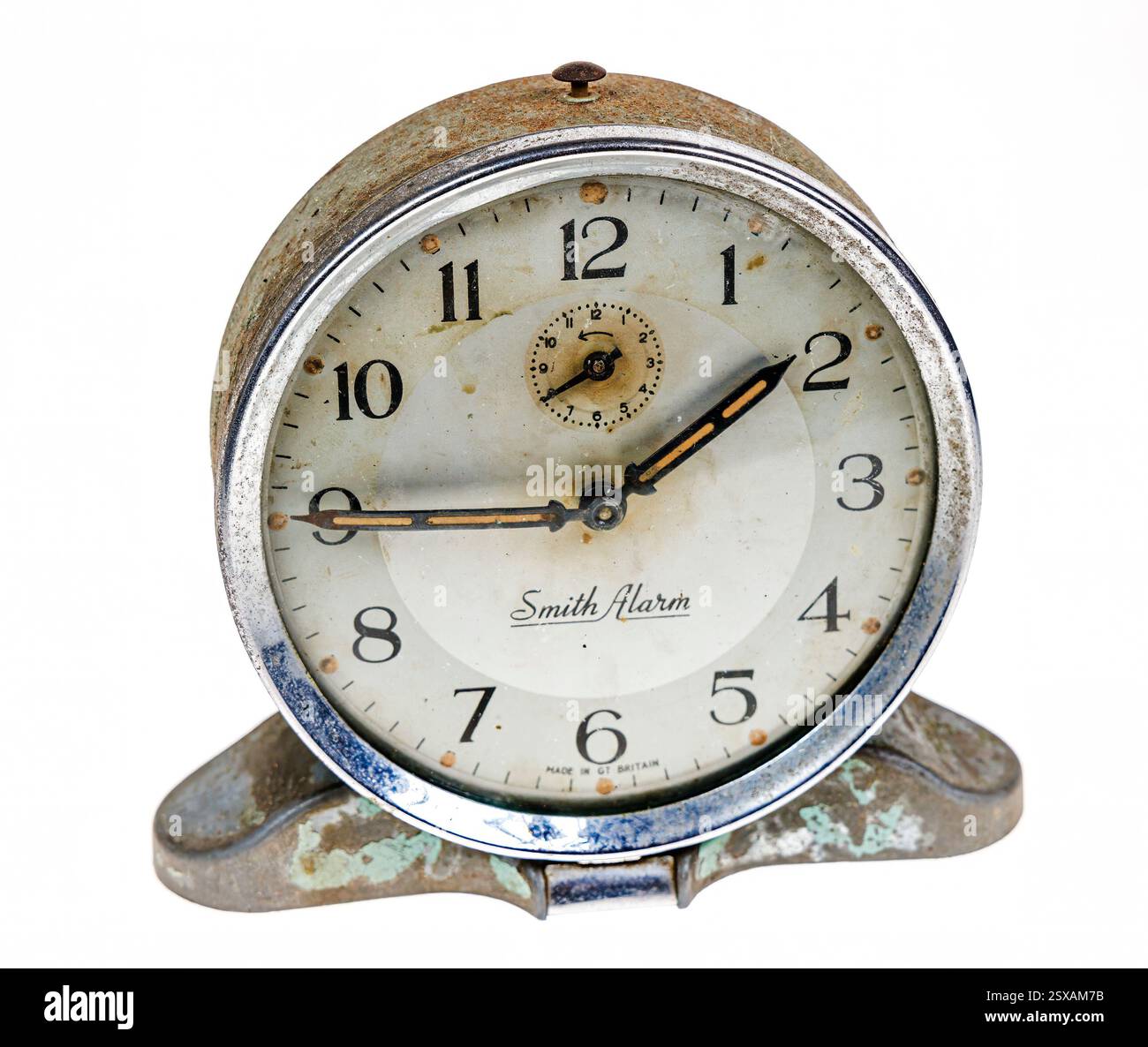 Smith alarm clock, old and rusty Stock Photo