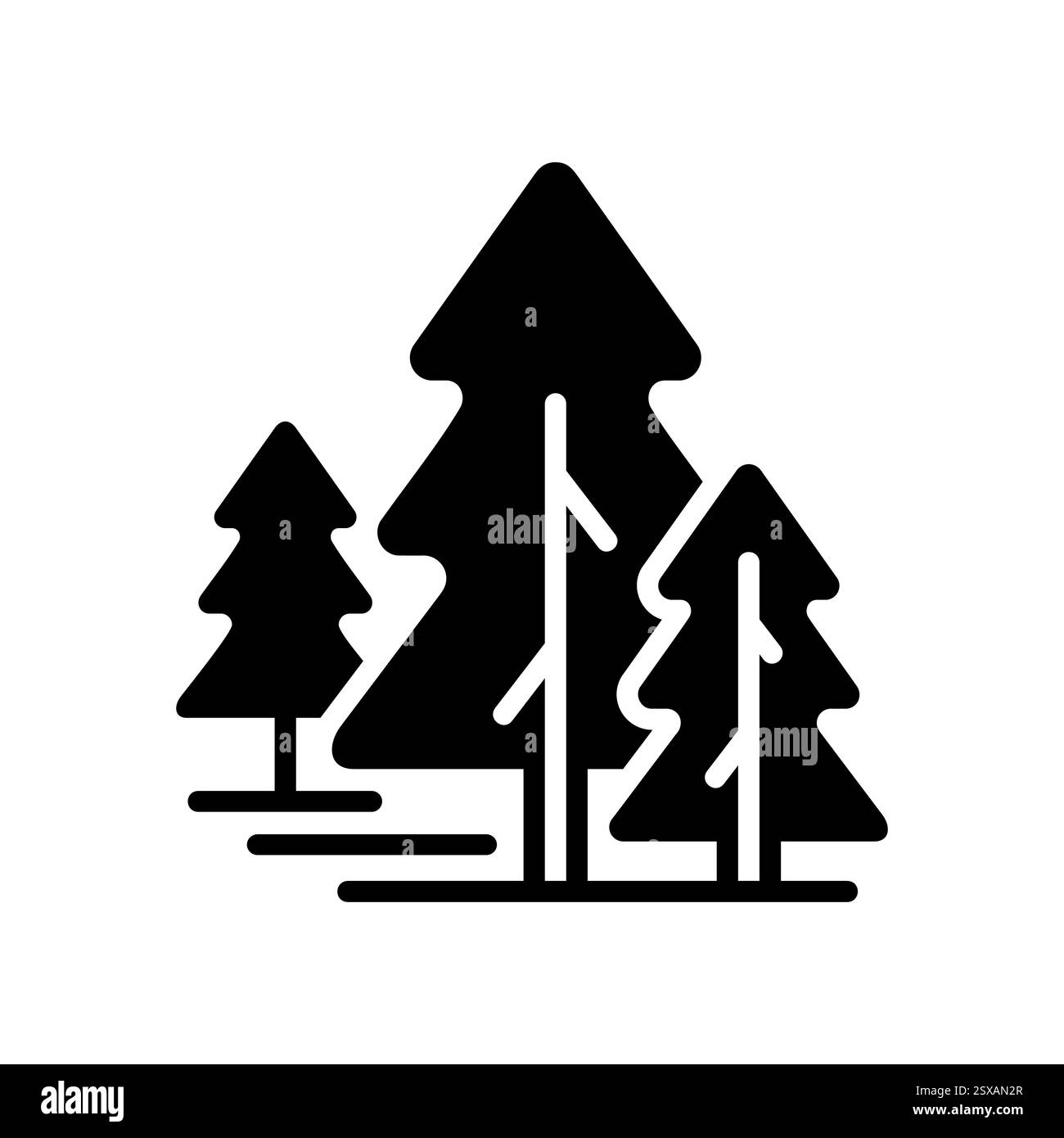 Conifer forest vector solid icon. Nature sign. Graph symbol for travel ...