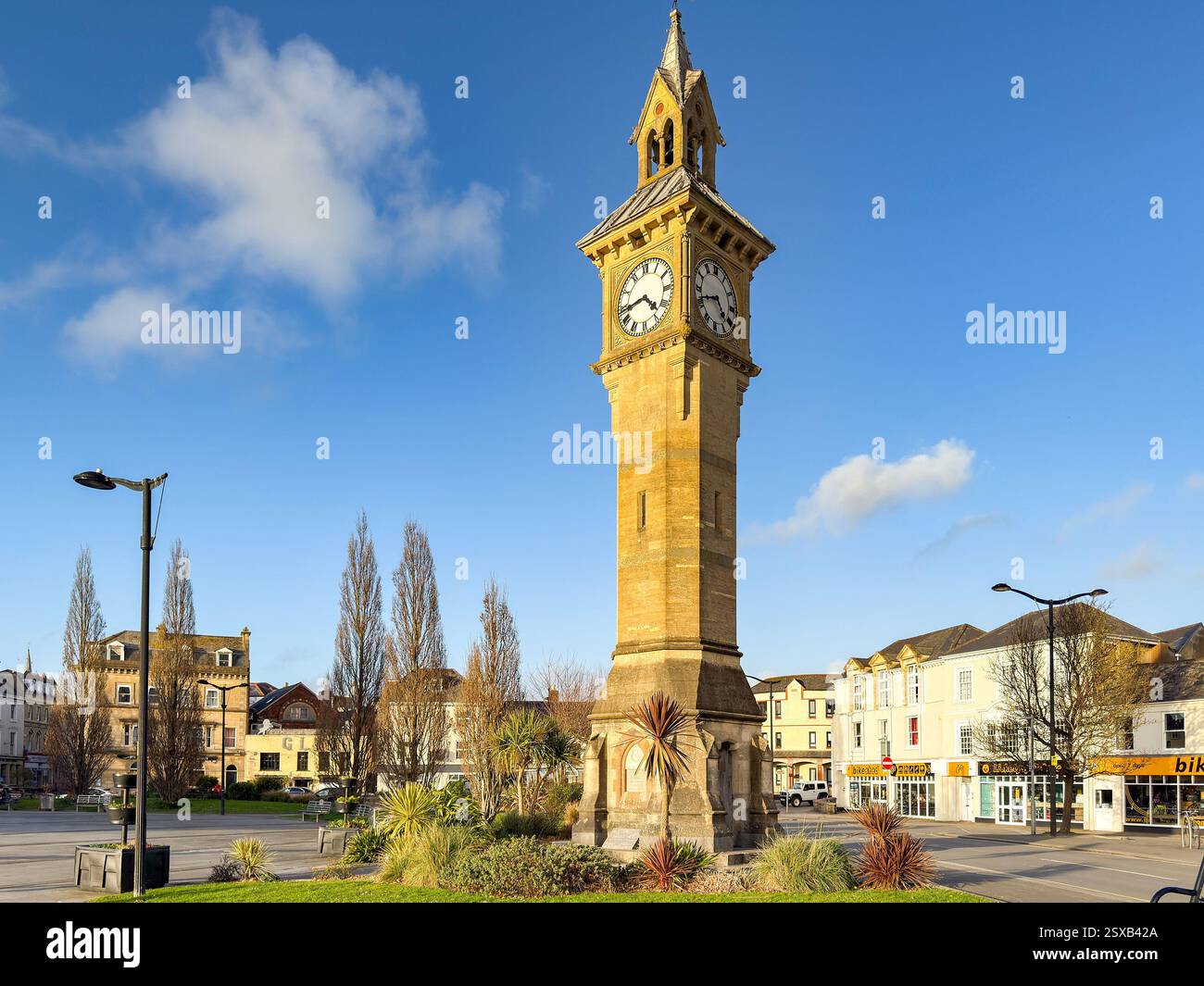 Barnstable, Devon, England, UK - 21 February 2025: The Albert Clock, a ...