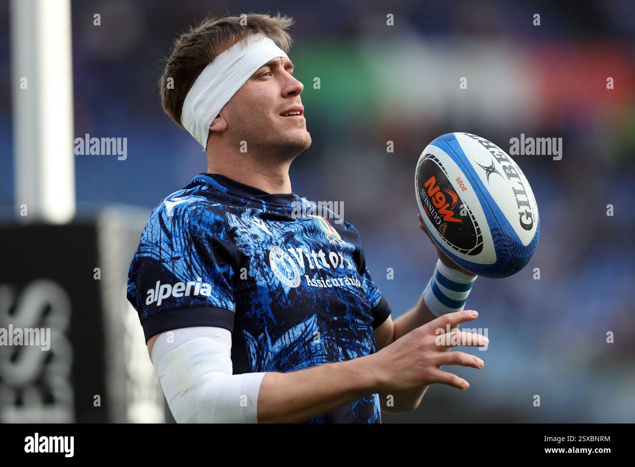 Federico Ruzza Rugby Player Rome, Italy. 23rd Feb, 2025. Rome, Italy - 23.02.2025: Federico Ruzza ...