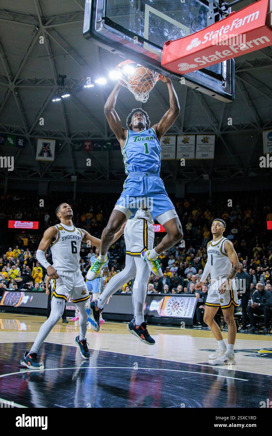 WICHITA, KS - FEBRUARY 23: Tulane Green Wave forward Kaleb Banks (1 ...