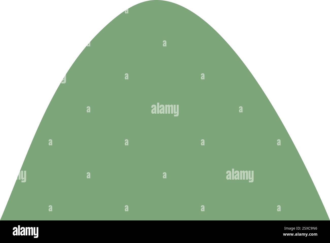 Green Hill Landscape In Flat Style Stock Vector