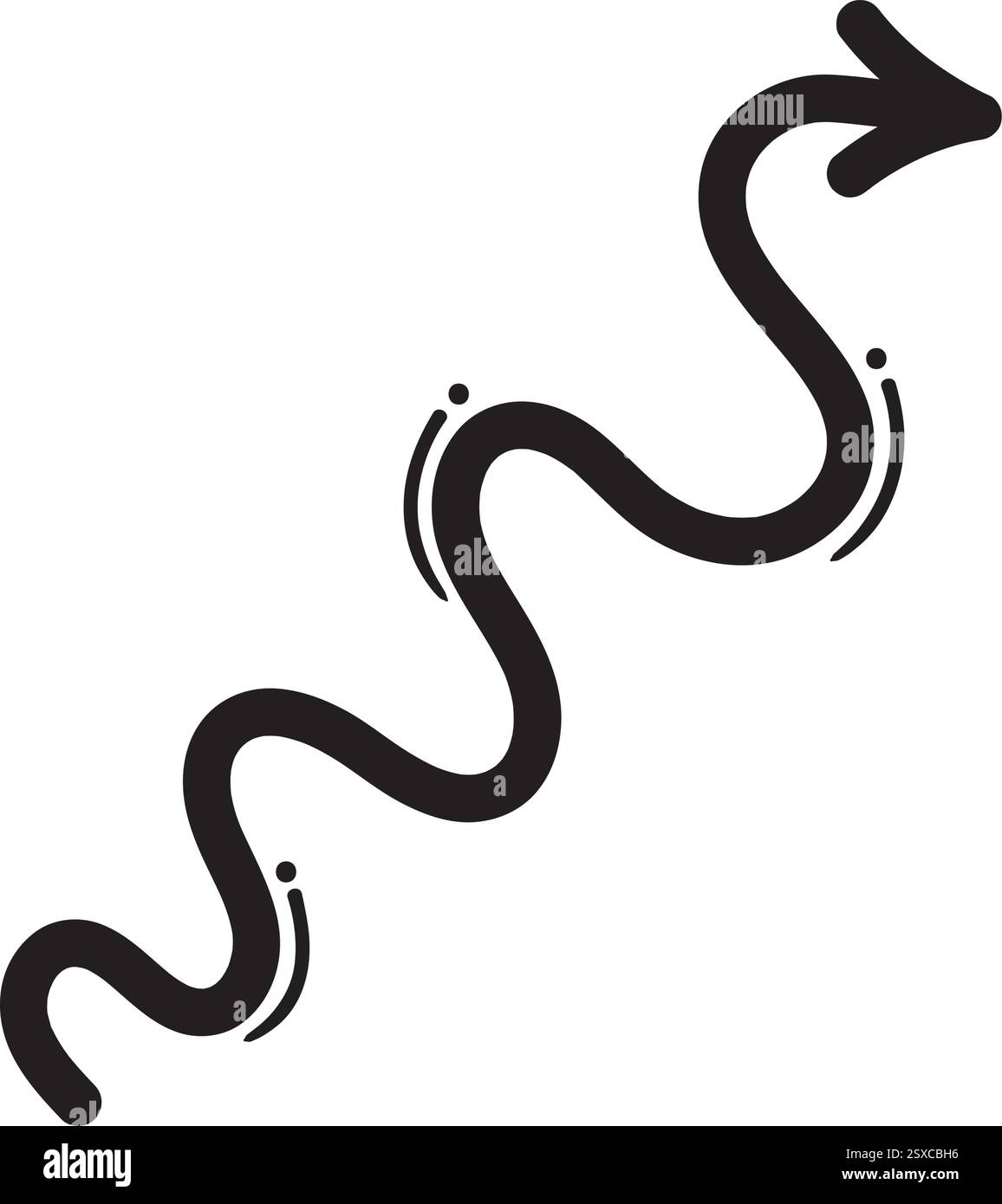 Abstract Lined Arrow Wavy Artistic Freeform Design Stock Vector Image ...