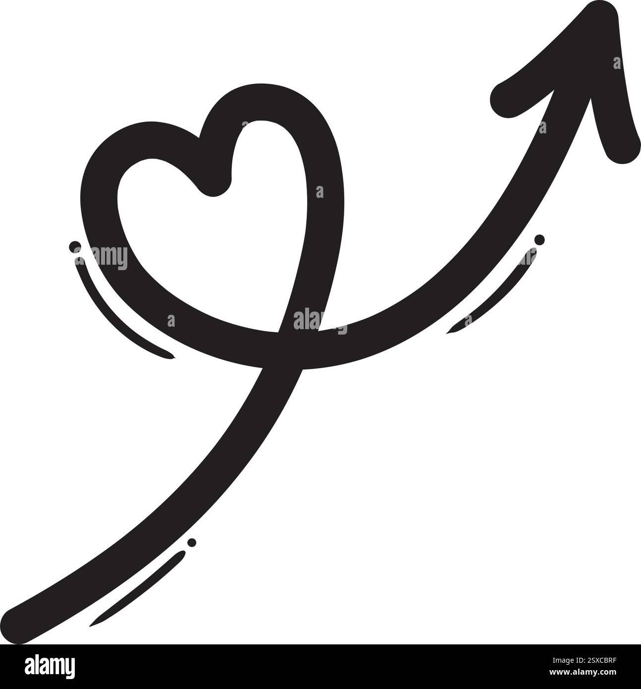Abstract Lined Arrow Heart Freeform Stock Vector Image & Art - Alamy