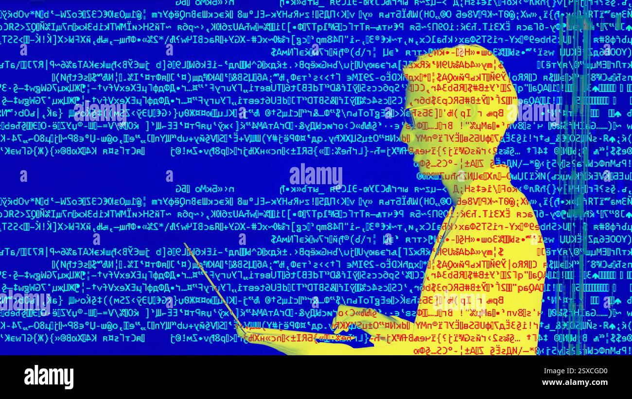Glitch silhouette hacking attack colorful hi-res stock photography and ...