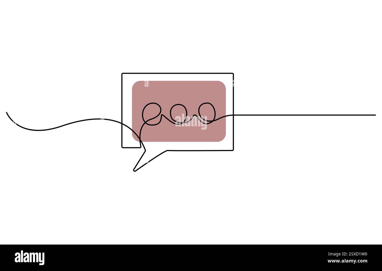 Speech Bubble Continuous Line Icon Stock Vector