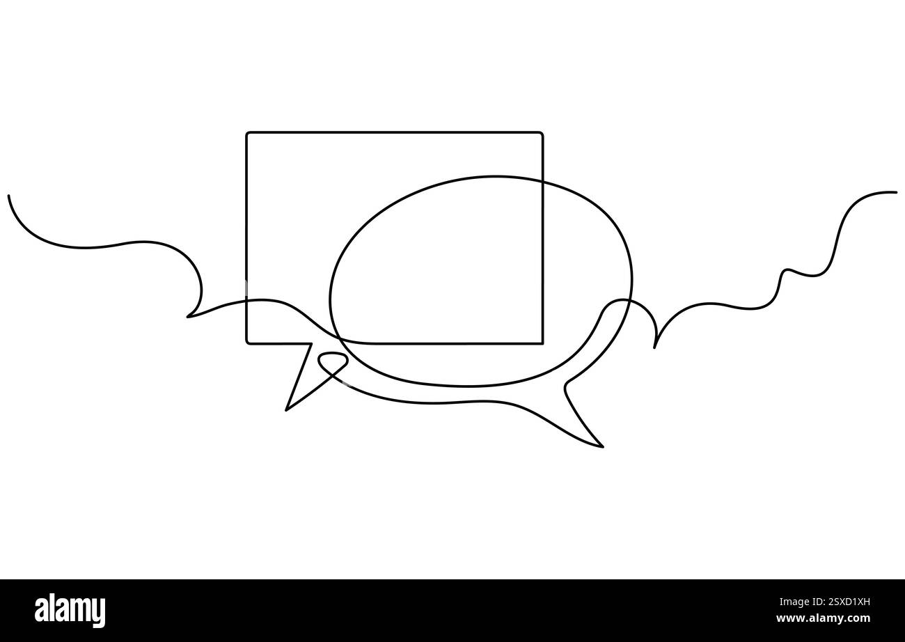 Speech Bubble Continuous Line Icon Stock Vector Image & Art - Alamy