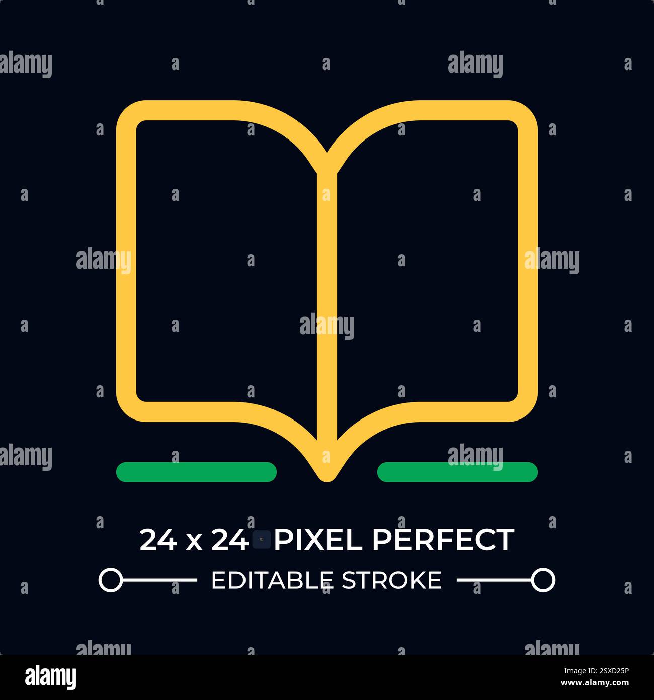 Open book dark color line ui icon Stock Vector