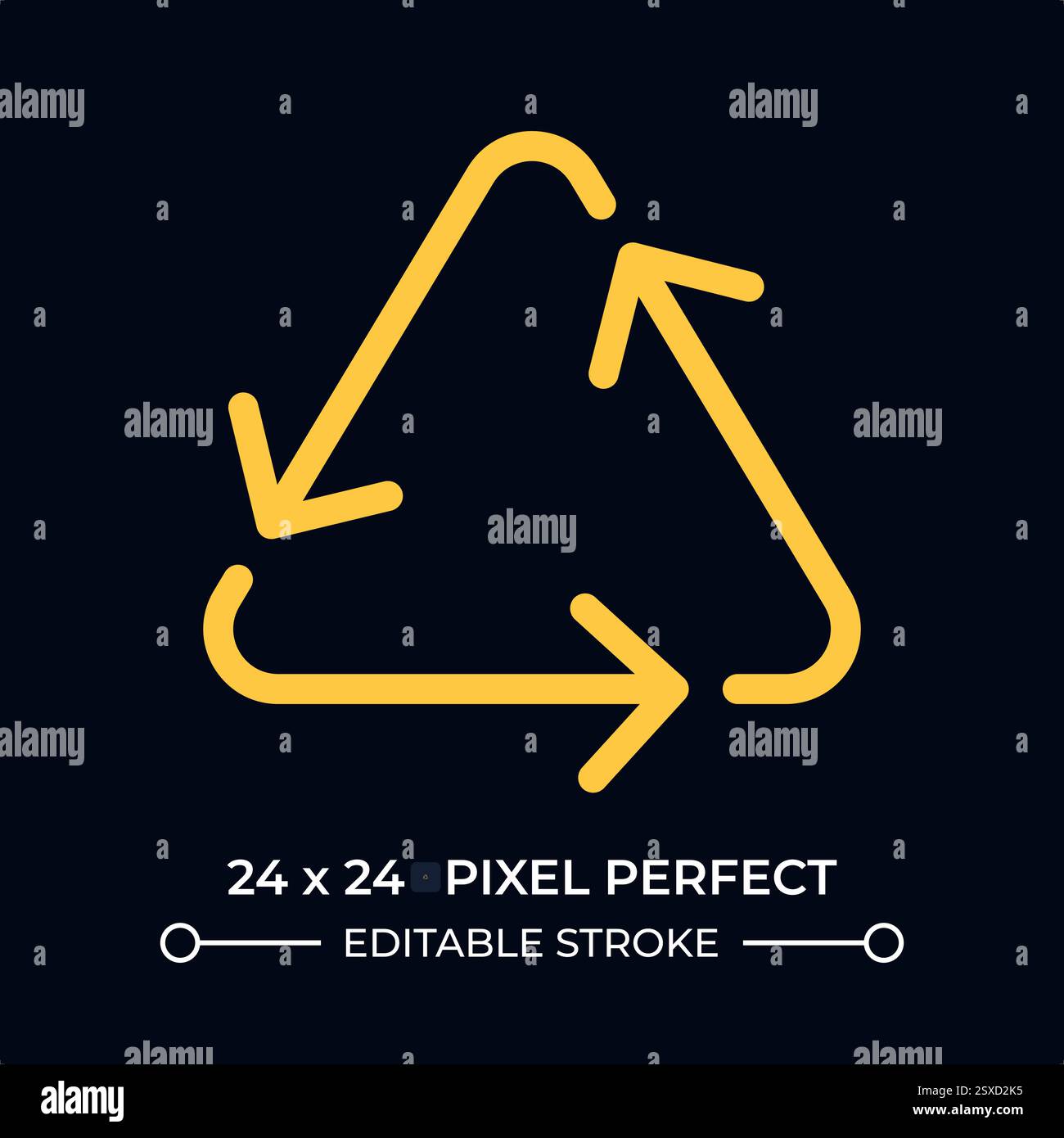 Triangular recycling sign dark color line ui icon Stock Vector
