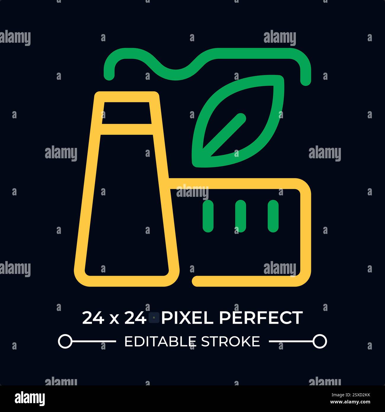 Clean manufacturing dark color line ui icon Stock Vector