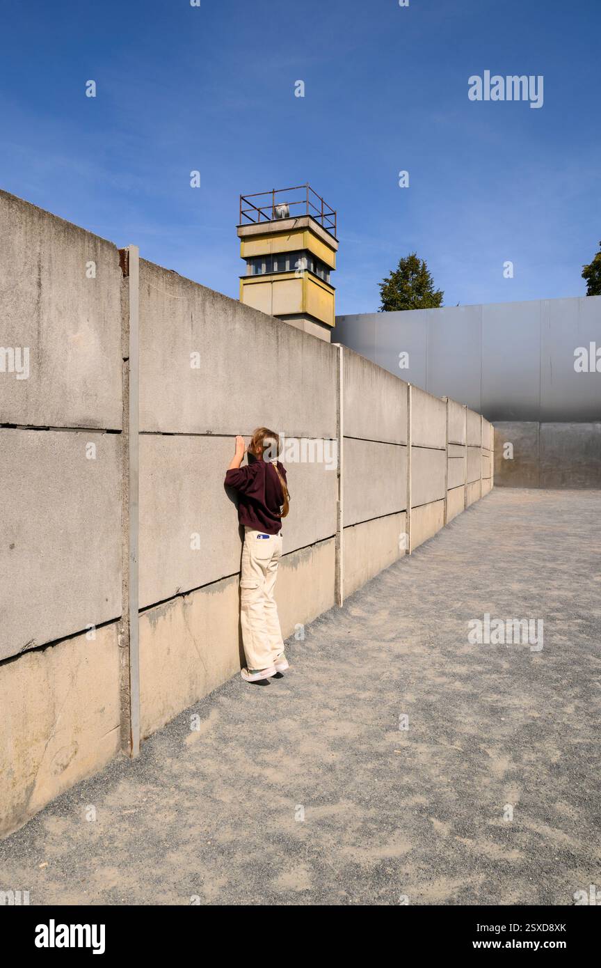 Berlin. Germany. Berlin Wall Memorial on Bernauer Straße, part of the Berlin Wall History Mile. Stock Photo