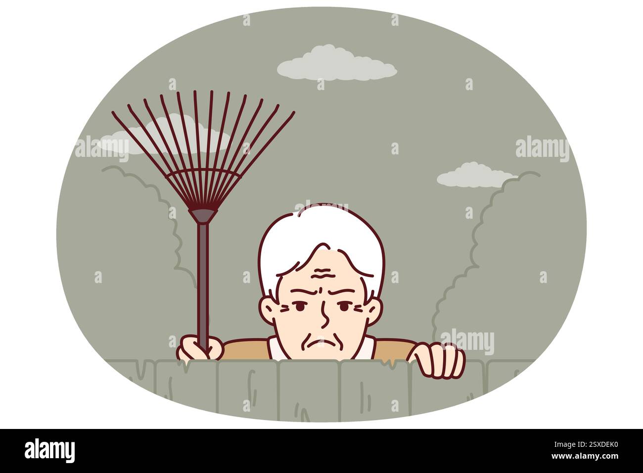 Man spying on his neighbor Cut Out Stock Images & Pictures - Alamy