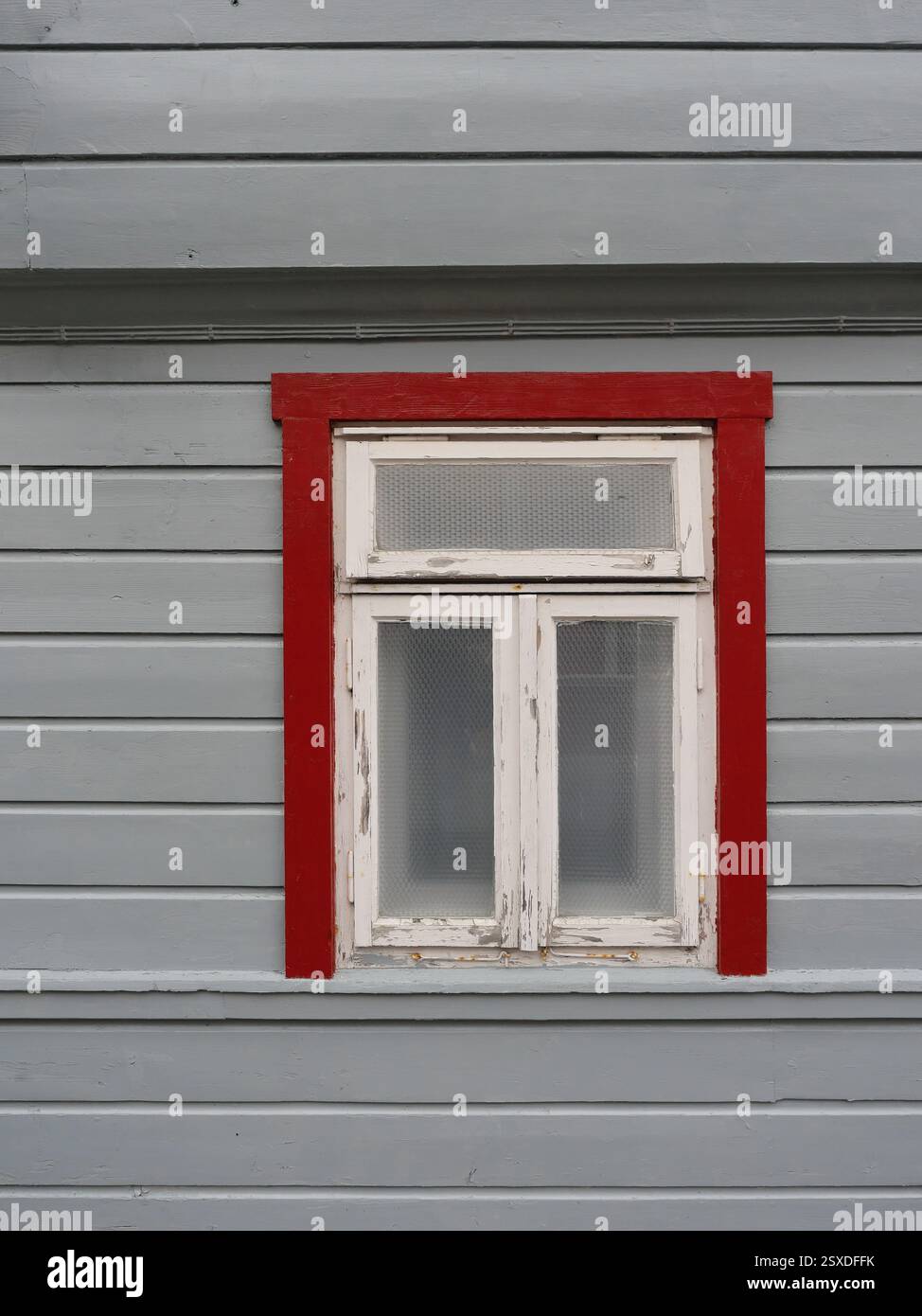 Window Frame Grey Color gray wooden facade with a window featuring a red frame. The inspiring ...