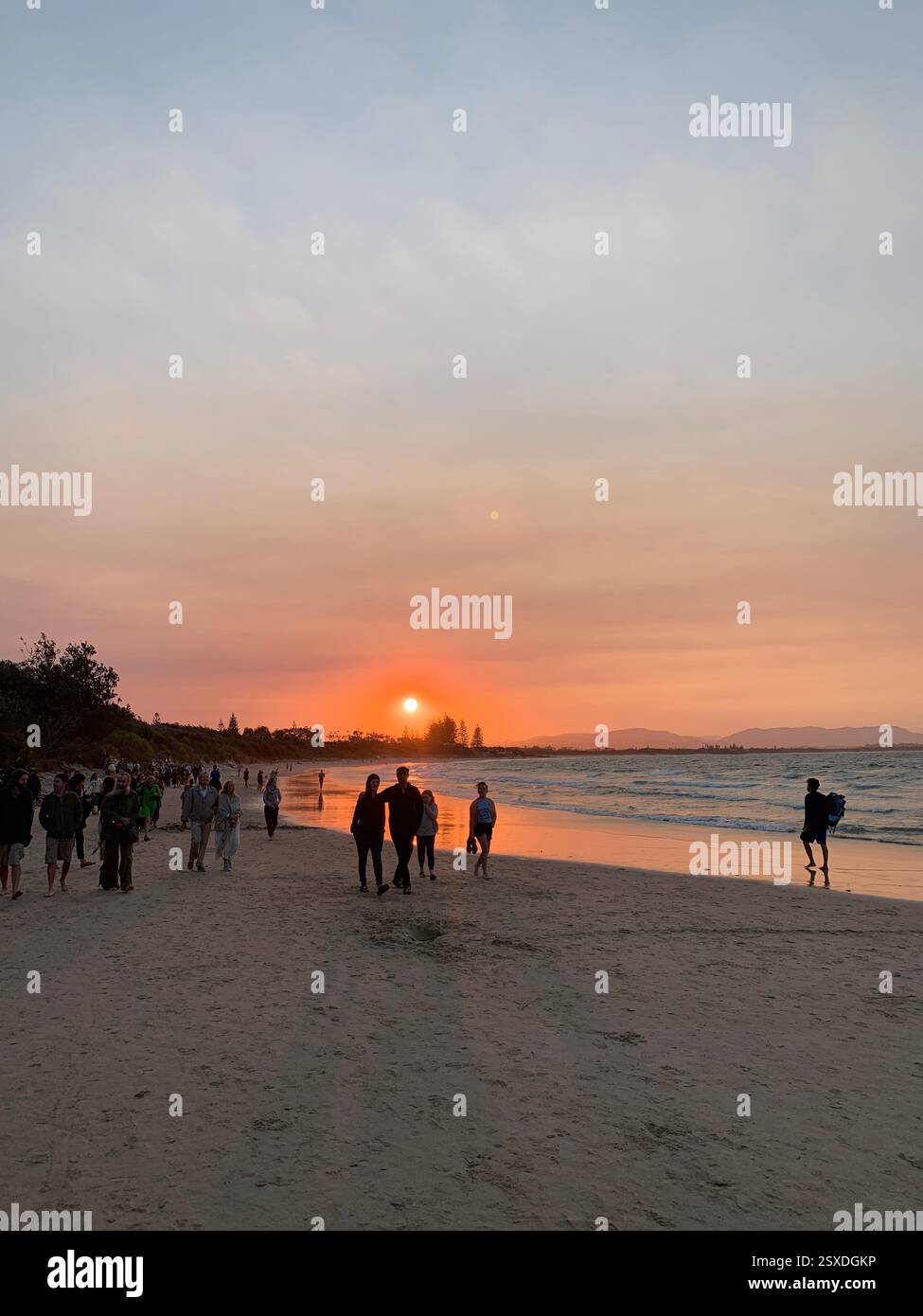 Sunset Byron Bay beach - Smartphone Captured Stock Image