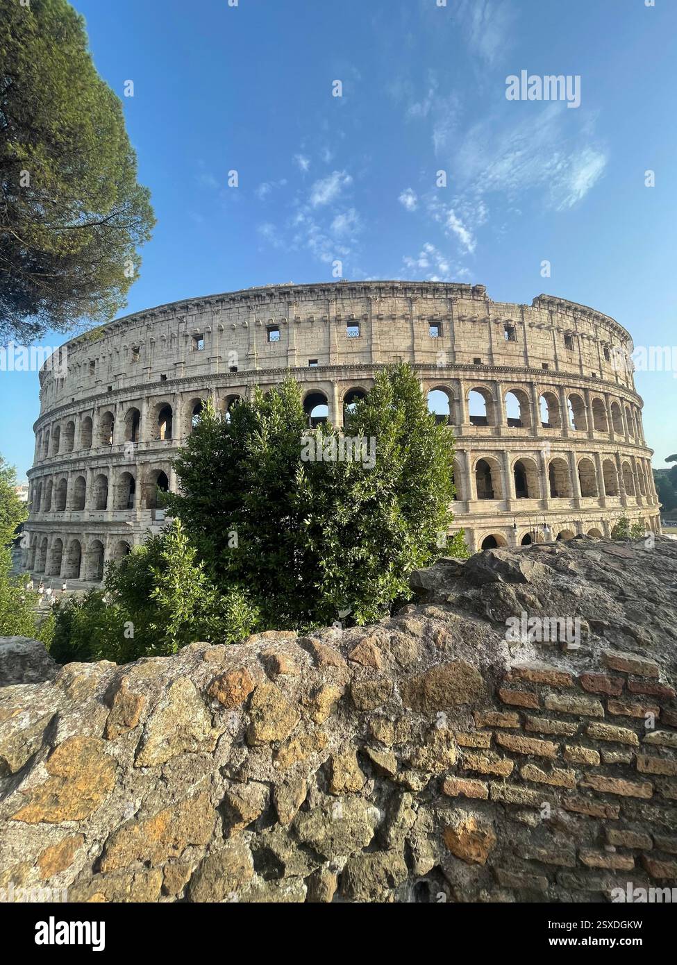 The Colosseum, It is the largest ancient amphitheatre ever built, and is still the largest standing amphitheatre in the world, despite its age. - Smartphone Captured Stock Image