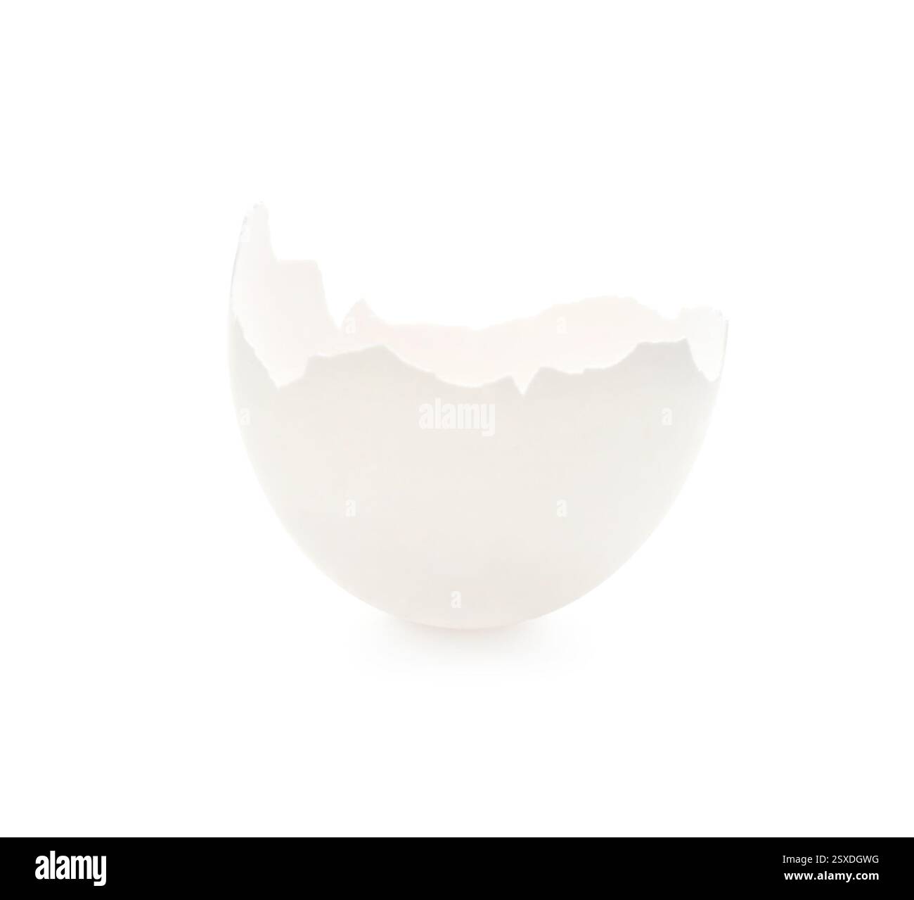 Piece of cracked eggshell isolated on white Stock Photo