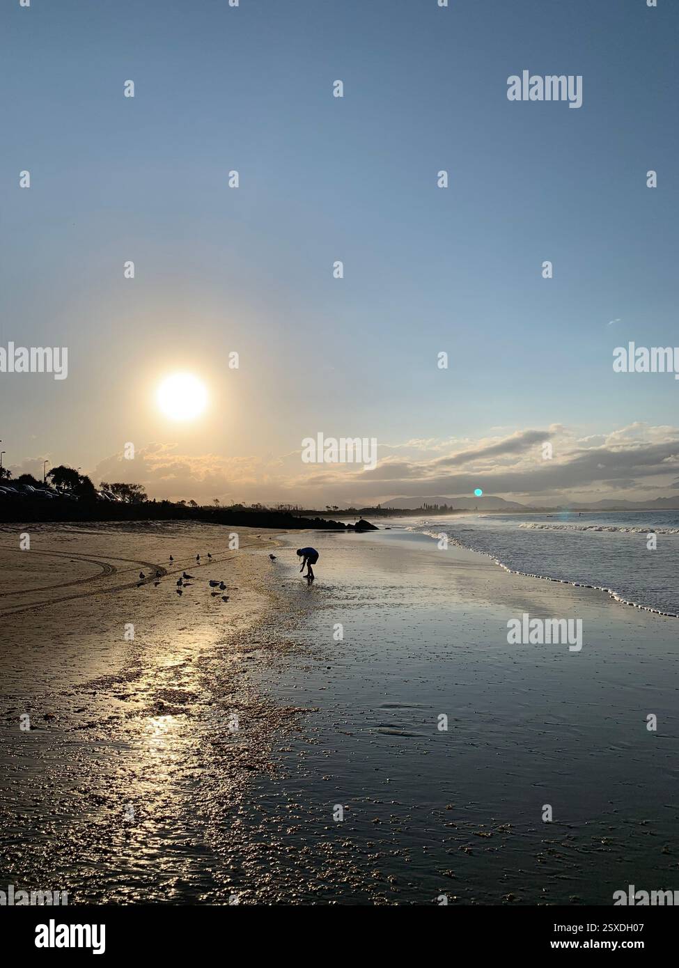Sunset Byron Bay beach - Smartphone Captured Stock Image