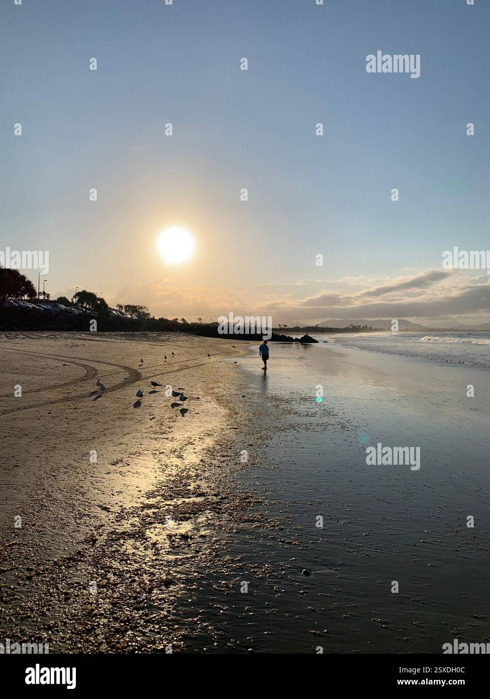 Sunset Byron Bay beach - Smartphone Captured Stock Image