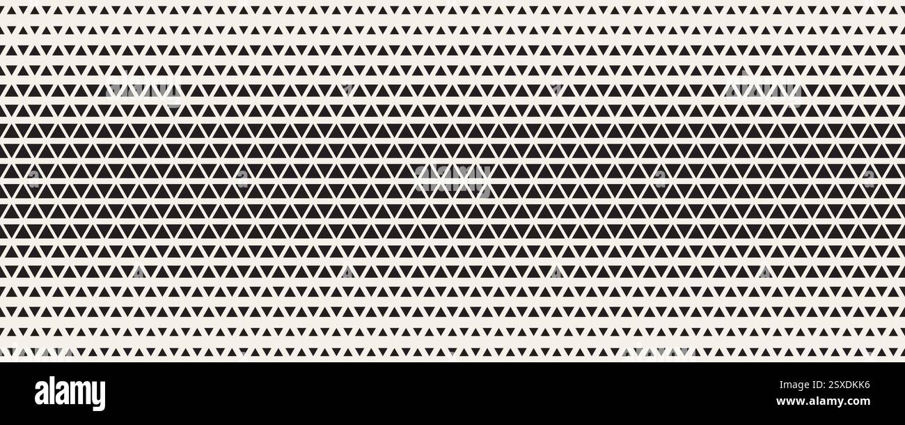 Modern triangular seamless halftone abstract pattern. Minimal vector geometric technology abstract background. Halftone triangles retro texture tech Stock Vector