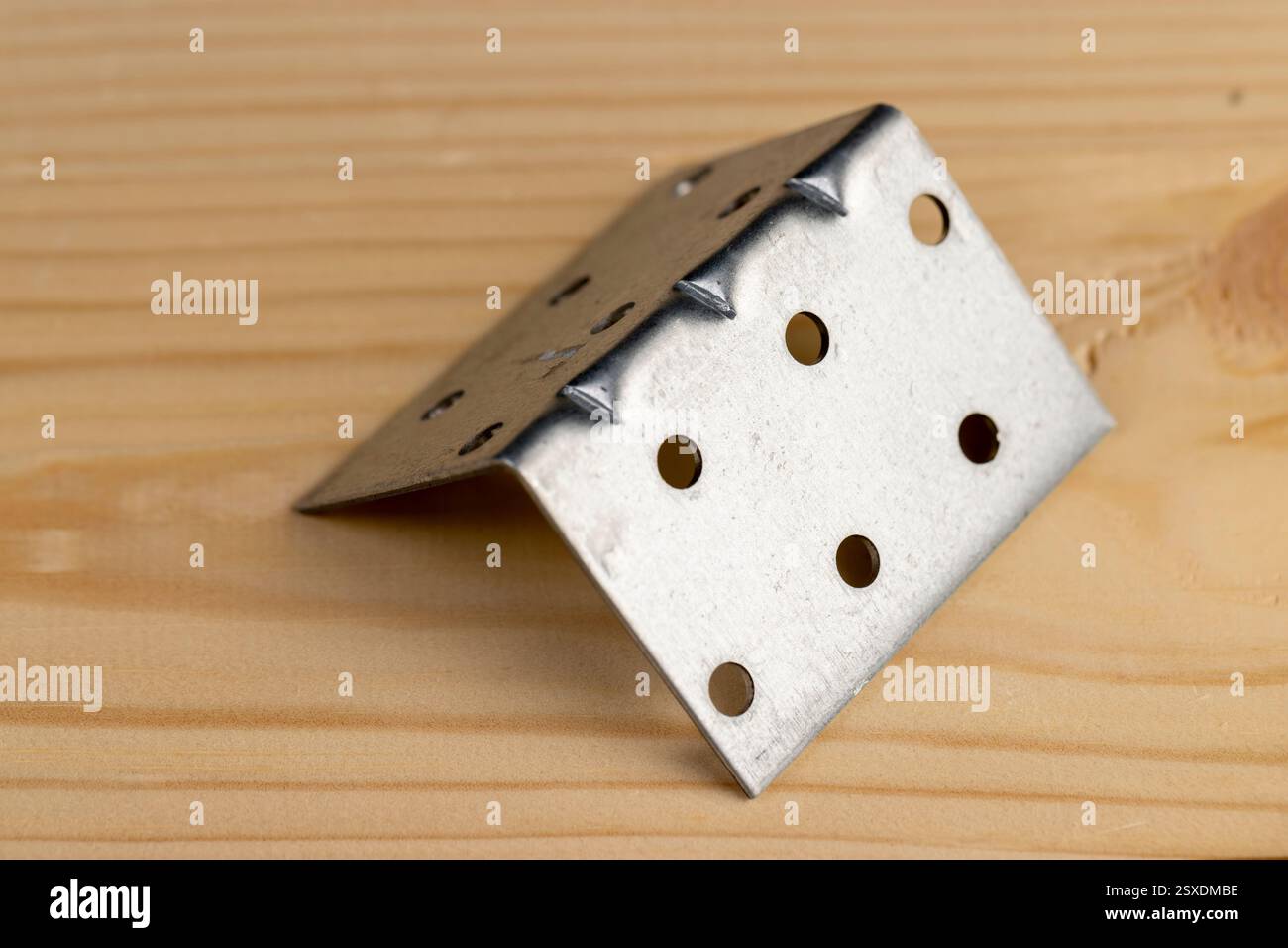 one metal corner for connecting wooden parts with screws, metal silver ...