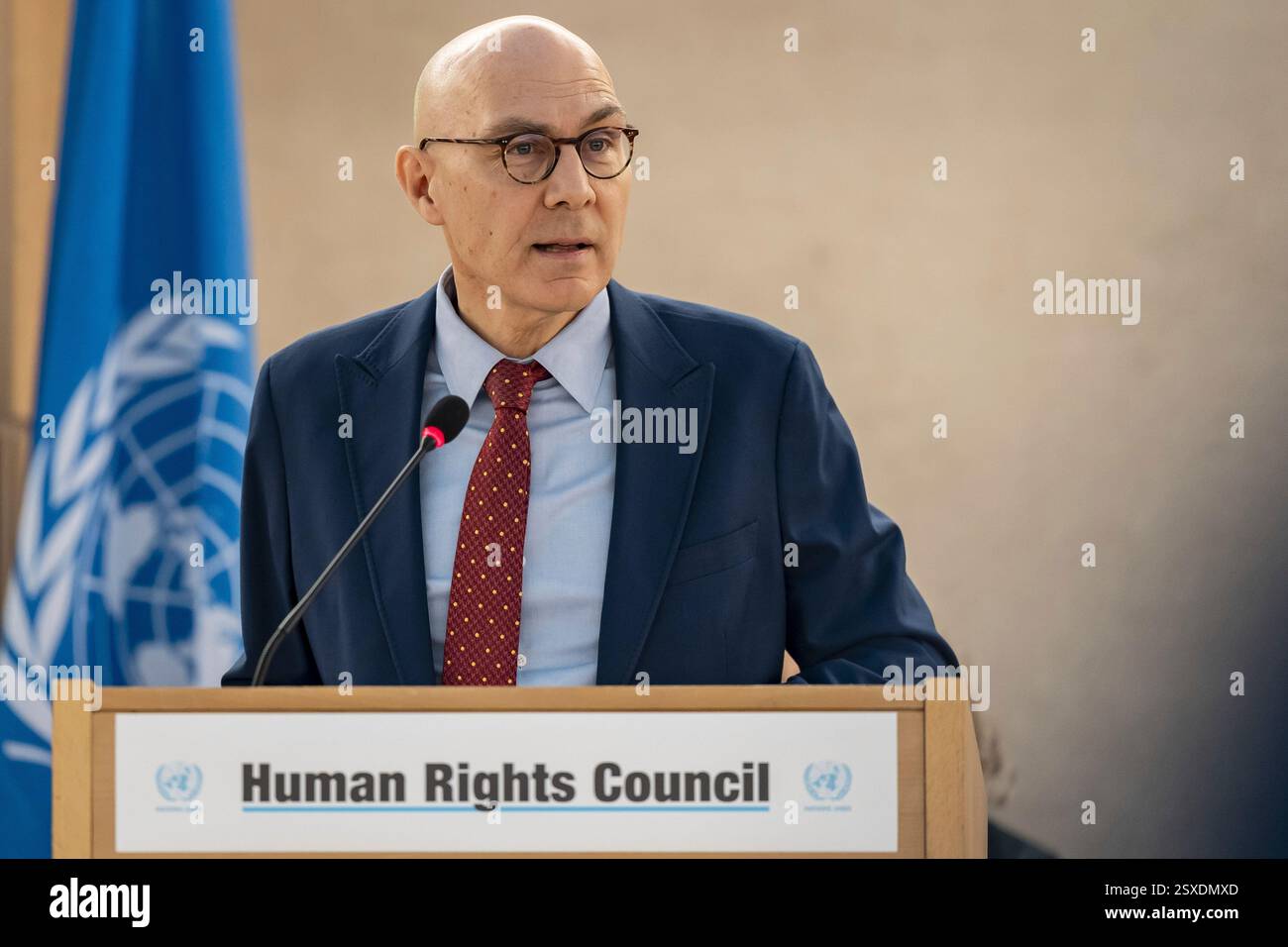 U.N. High Commissioner for Human Rights, Volker Tuerk, delivers a ...