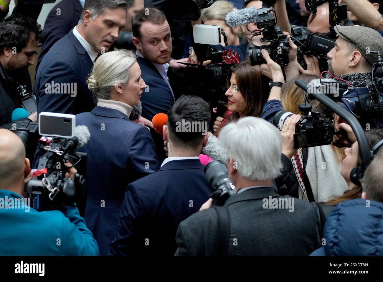 Alice Weidel, centre left, co-leader of the Alternative for Germany ...