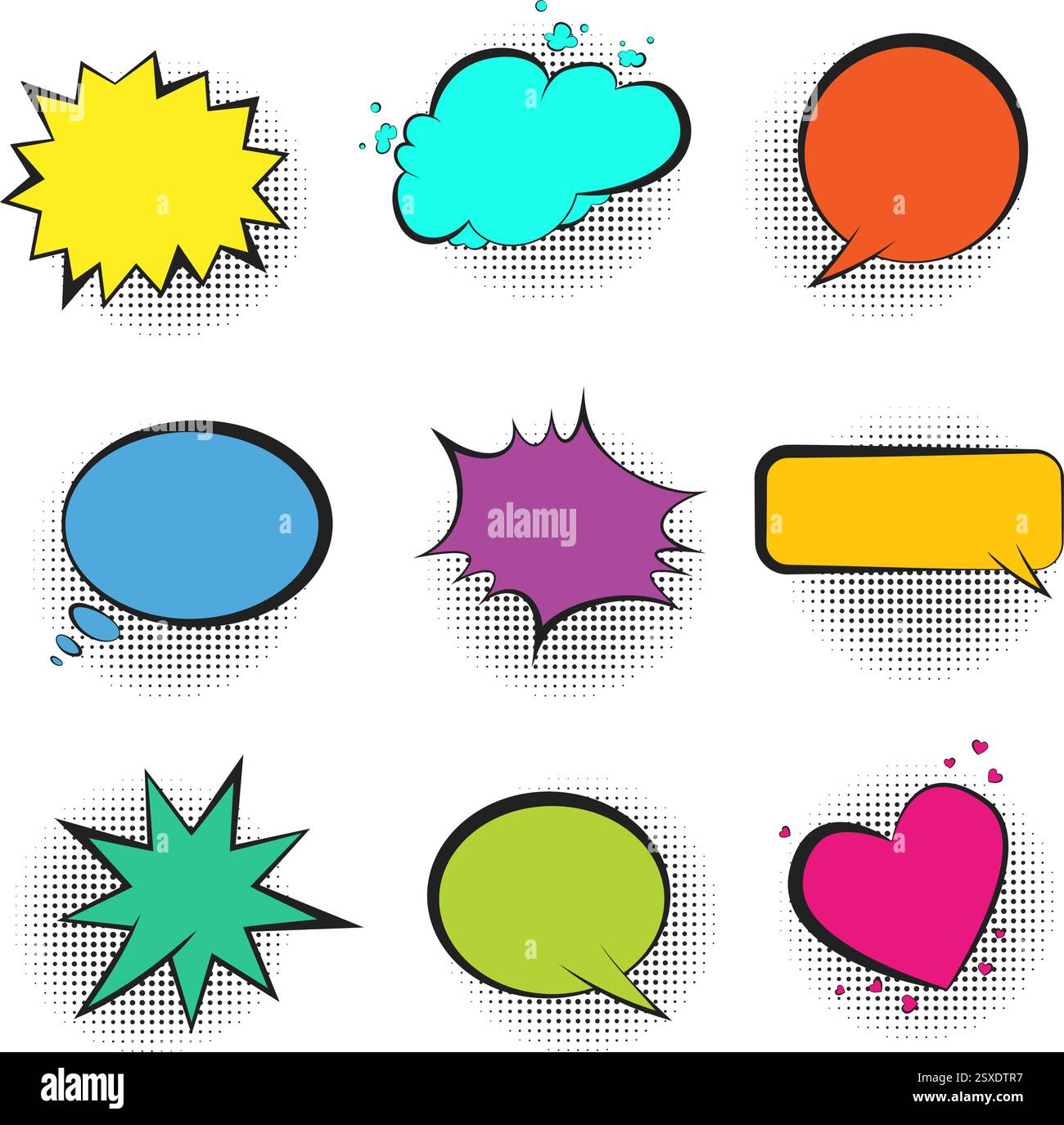 Big set of color retro comic speech bubbles Stock Vector Image & Art ...