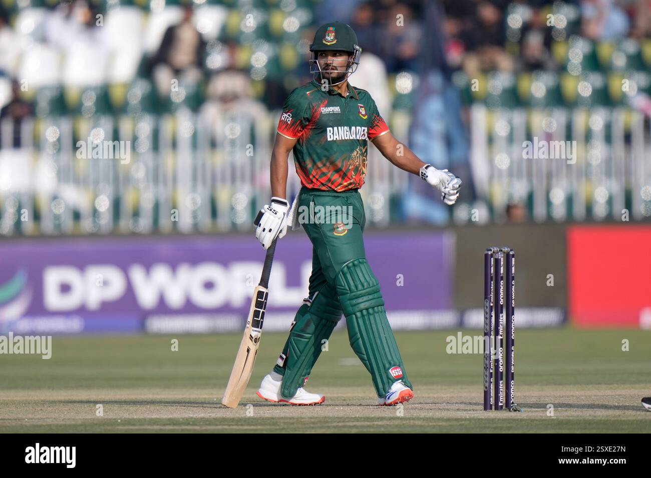Naveed Rwp Bangladesh's Najmul Hossain Shanto reacts after scoring fifty during ...