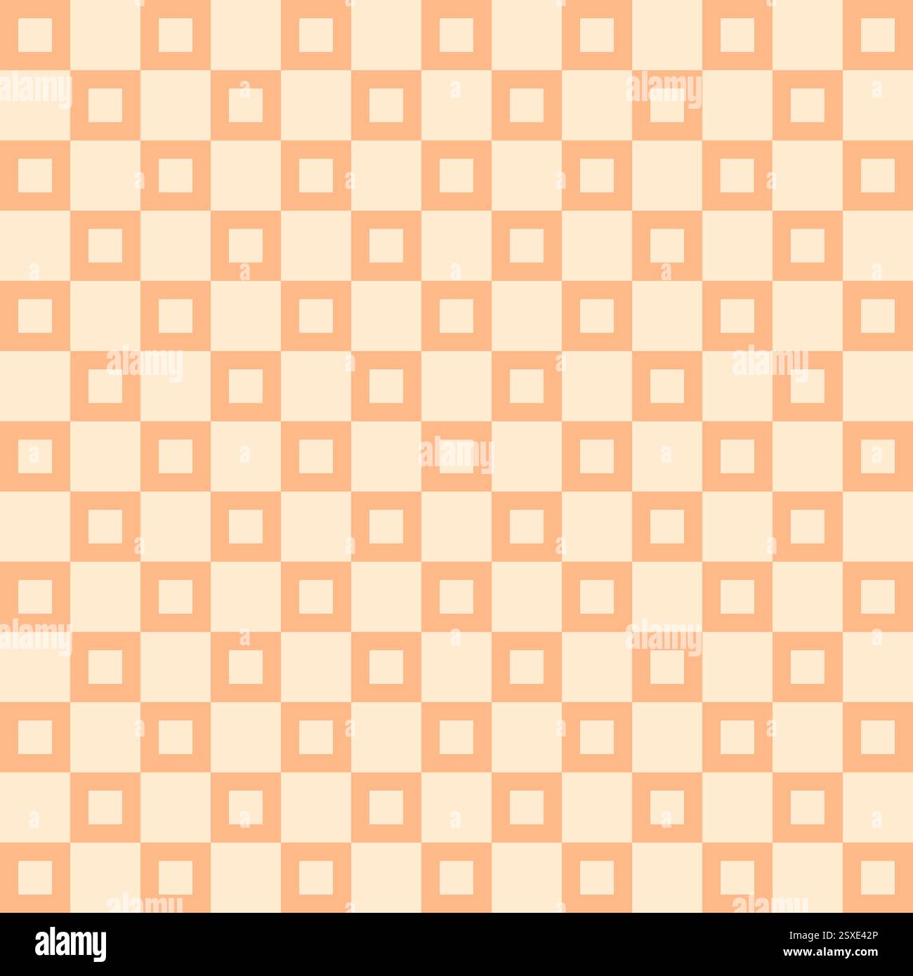 Abstract seamless pattern in Peach Fuzz color. Simple check design with a warm tone, perfect for modern applications in textiles, wallpapers, and grap Stock Vector