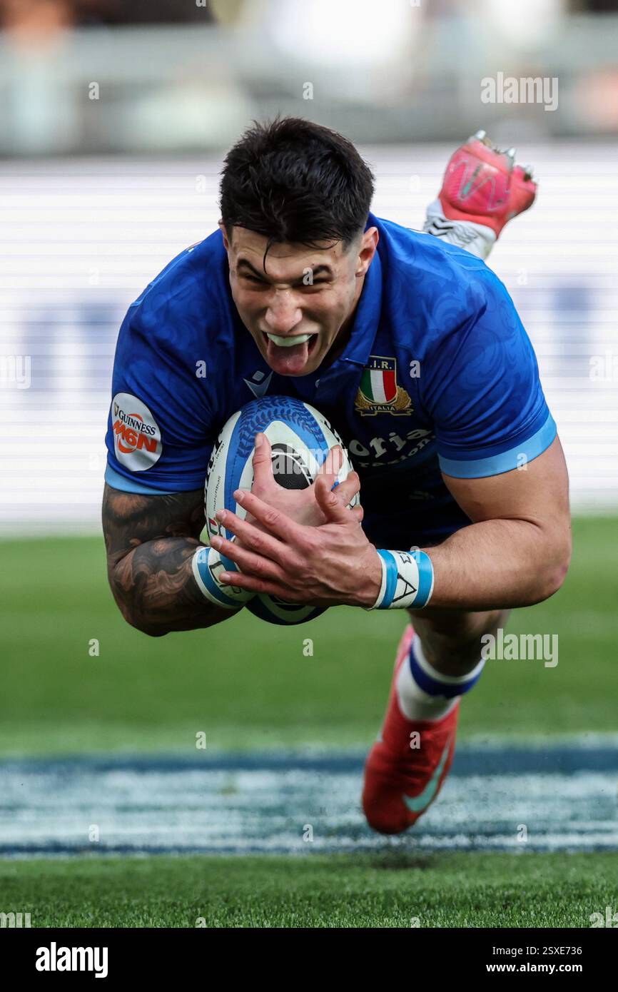Tommaso Menoncello of Italy seen in action during the Guinness Six ...