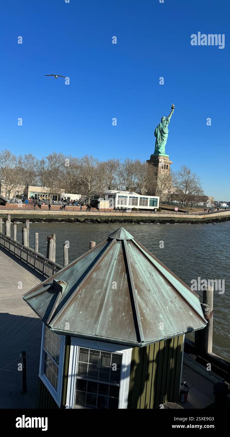 Liberty island entrance New York - Smartphone Captured Stock Image