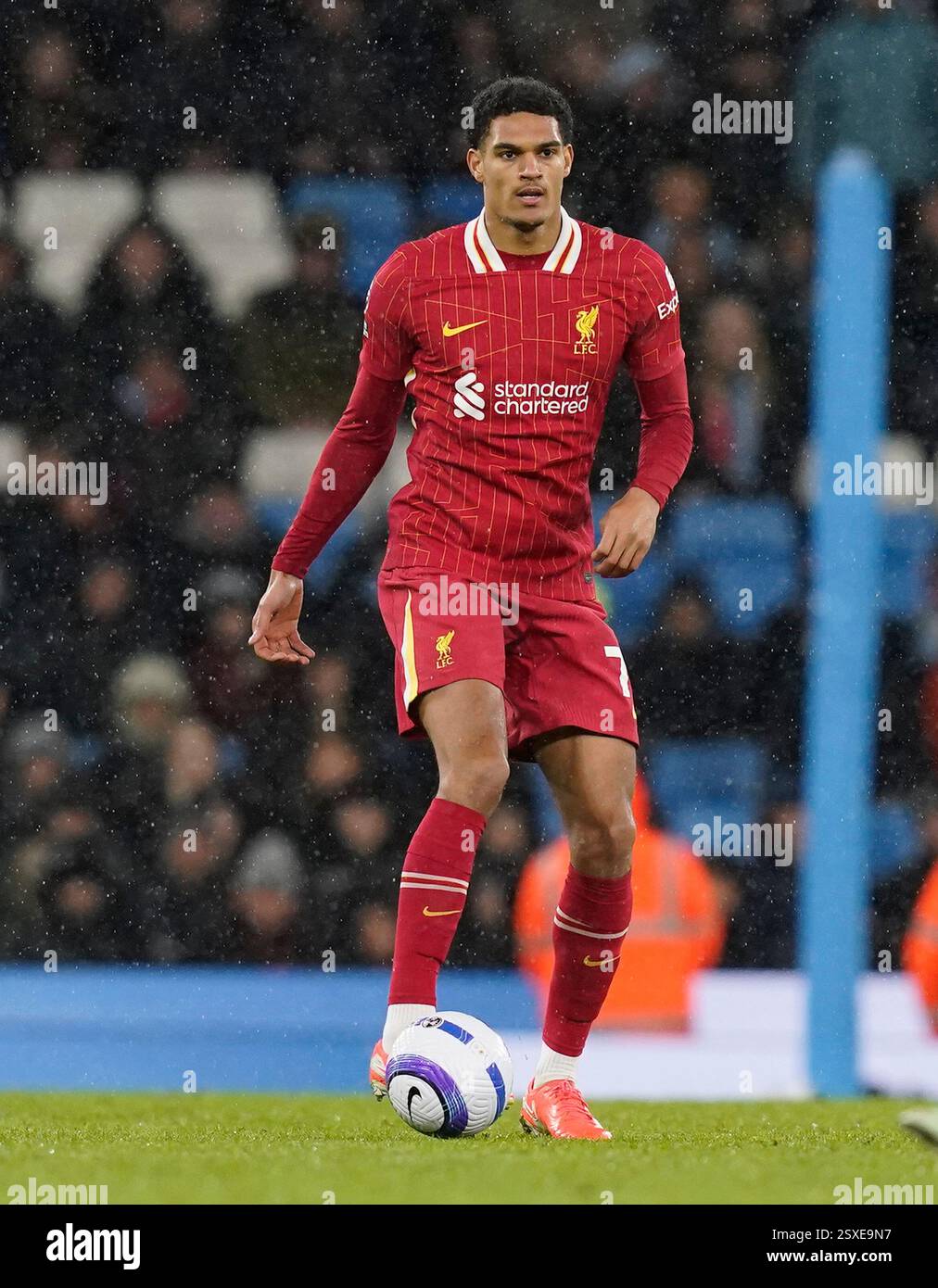 Manchester, England, 23rd February 2025. Jarell Quansah of Liverpool during the Premier League