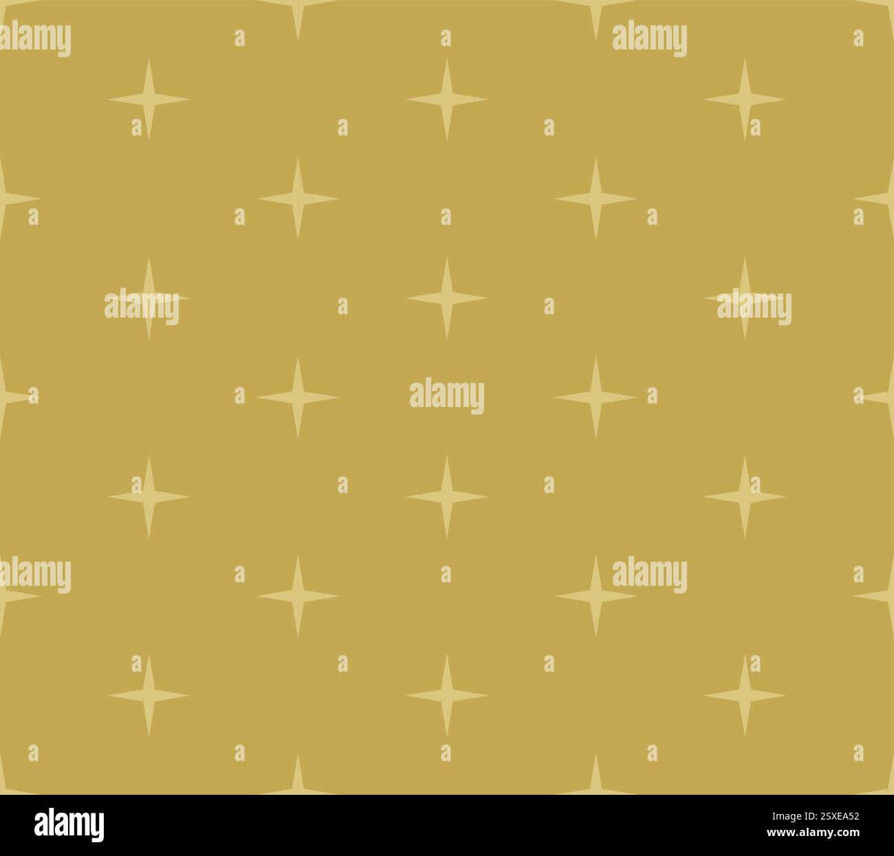Beige star christmas seamless pattern, Flat simple vector illustration. Stock Vector
