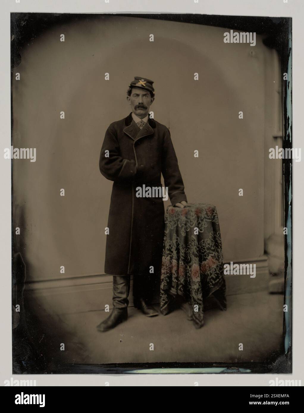 Tintype photo of 2 young gentlemen in 'forest' setting (1860s-1870s) Tintype photo of 2 young gentlemen in 'forest' setting (1860s-1870s)