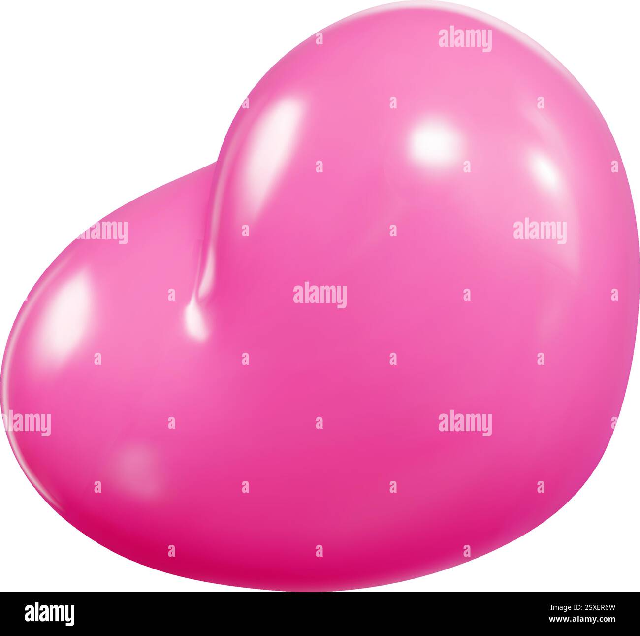 Pink heart balloon of 3d vector design shown flying in air with smooth ...