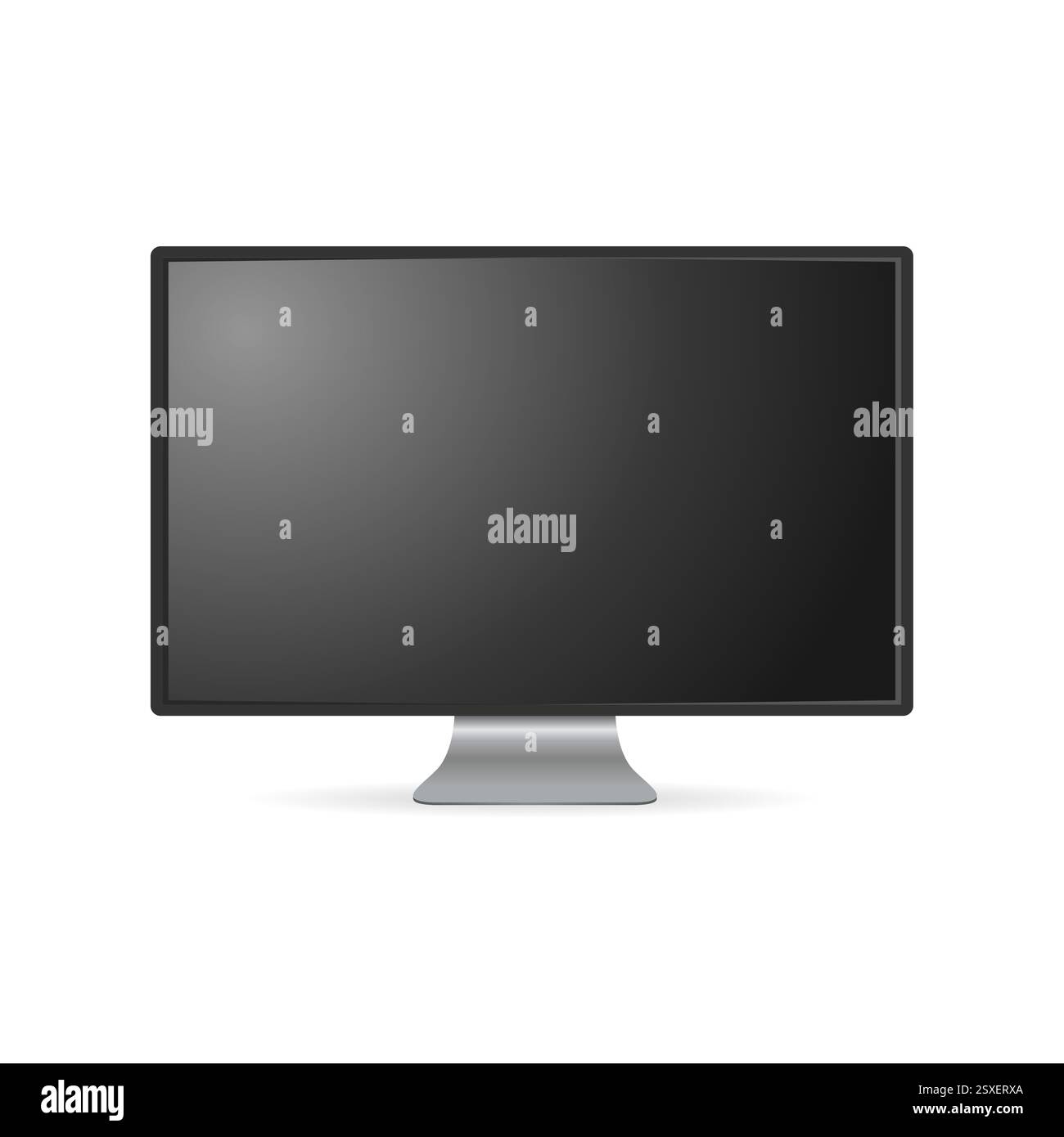 Modern Computer Monitor Vector Illustration with Black Screen Stock ...