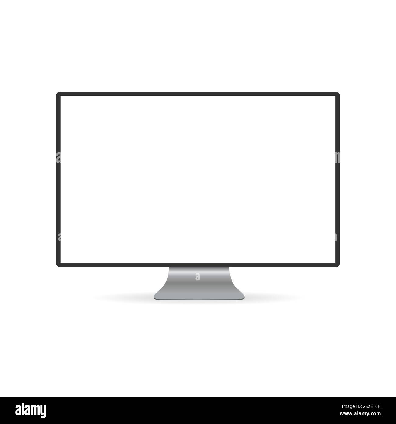 Modern Computer Monitor Vector Illustration with White Screen Stock Vector